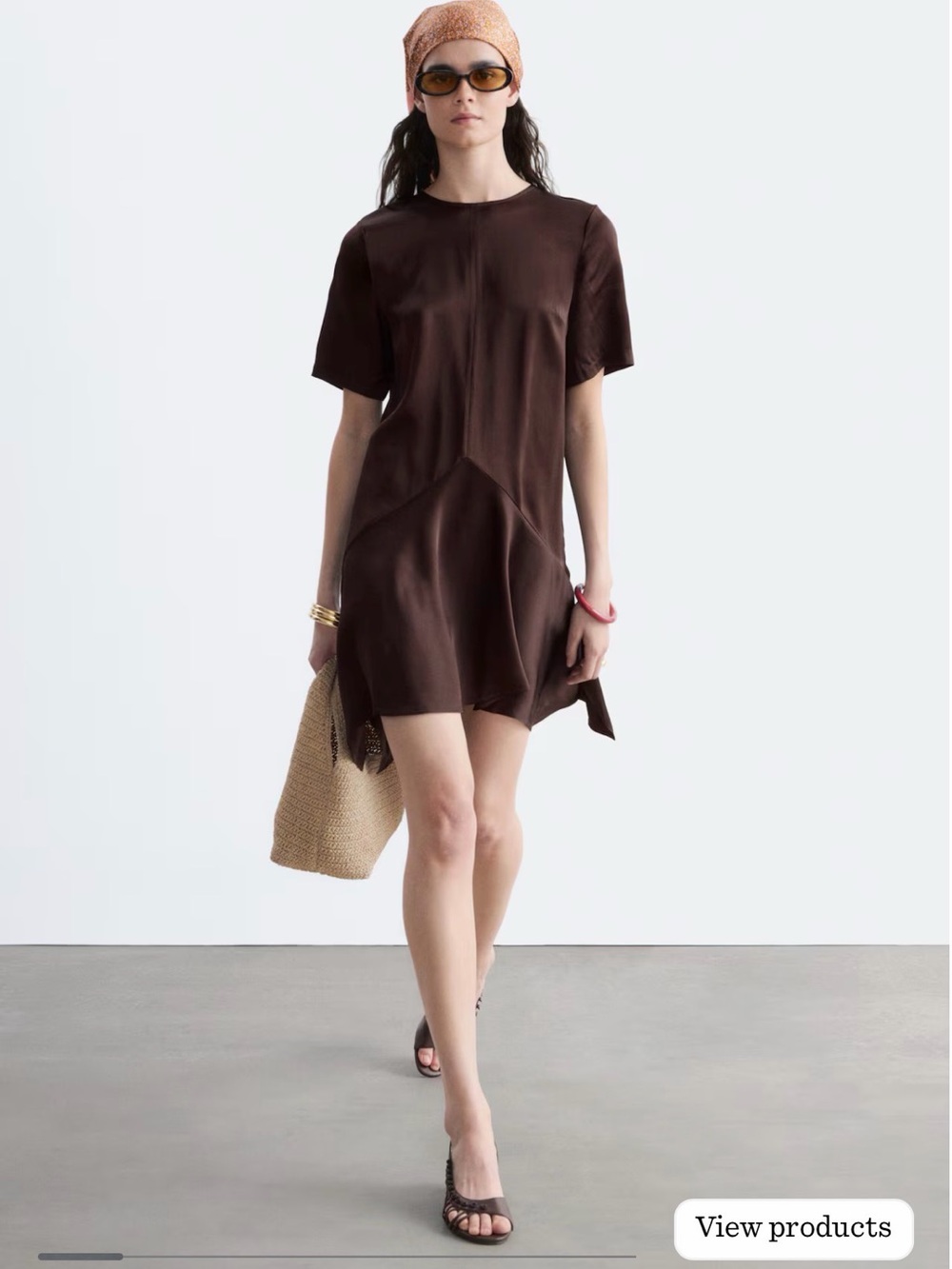 & Other Stories NWT Brown Short Shift Dress